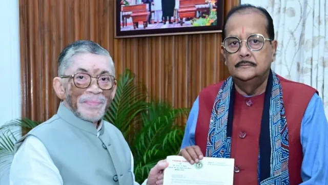 मंत्री राधाकृष्ण किशोर मिले राज्यपाल से, नीलांबर-पीतांबर विवि के कुलपति डीके सिंह को हटाने की मांग